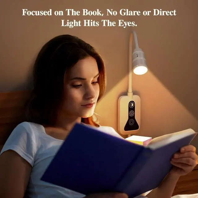 Alt view image 2 of 7 - Wall Mounted Reading Light, Wall Light with Motion Sensor Switch, 5 Dimmable & Color Temperature Adjustable, USB-C Output, Flexible Gooseneck Book Light for Bed, Sofa, Desk,Dorms, Heaboard