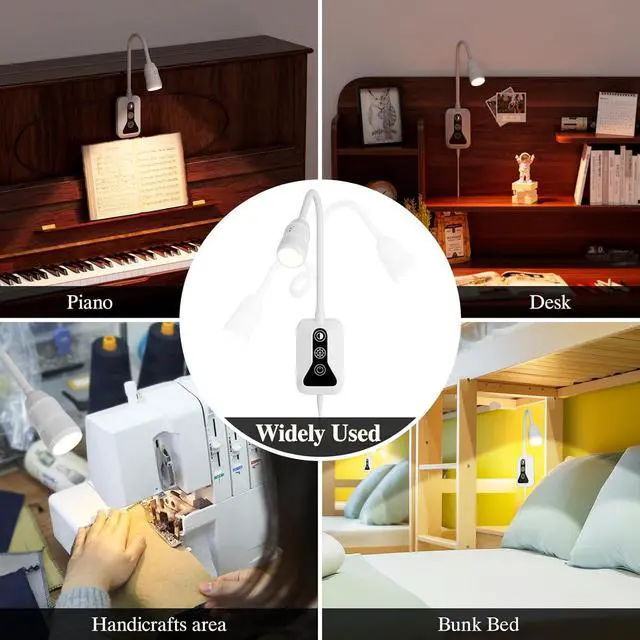 Alt view image 6 of 7 - Wall Mounted Reading Light, Wall Light with Motion Sensor Switch, 5 Dimmable & Color Temperature Adjustable, USB-C Output, Flexible Gooseneck Book Light for Bed, Sofa, Desk,Dorms, Heaboard