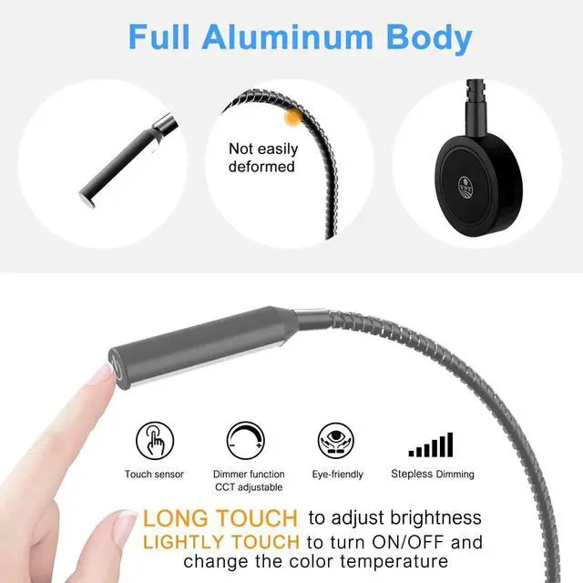 Alt view image 2 of 6 - Books Lights for Headboard, Bedside Wall Mounted Reading Lamp, Reading Light Touch to Adjust Color Temp (3000K/4000K/6000K) and Brightness, USB/Type-C Charging Ports, 20W Driver, ETL-Listed