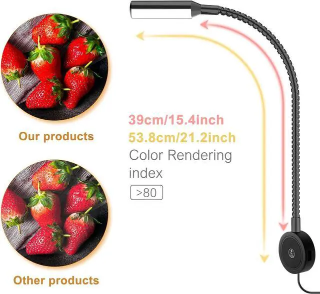 Alt view image 4 of 6 - Books Lights for Headboard, Bedside Wall Mounted Reading Lamp, Reading Light Touch to Adjust Color Temp (3000K/4000K/6000K) and Brightness, USB/Type-C Charging Ports, 20W Driver, ETL-Listed
