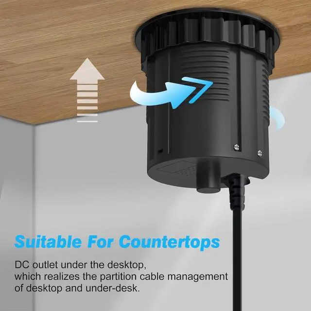 Alt view image 4 of 7 - Pop Up Outlet with 15W Wireless Charger, 4.33 inch Pop Up Outlet for Countertop, 3 AC Plug 1 USB-A 1 USB-C Hidden Outlet Pop Up Electrical Outlet for for Kitchen/Home/Office