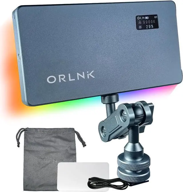 Main image of RGB Video Camera Light, Flexible Arm, 6.5" Portable Ultra-Thin with Soft Diffuser for Photography, Video, Content Creation (Arm Combo)