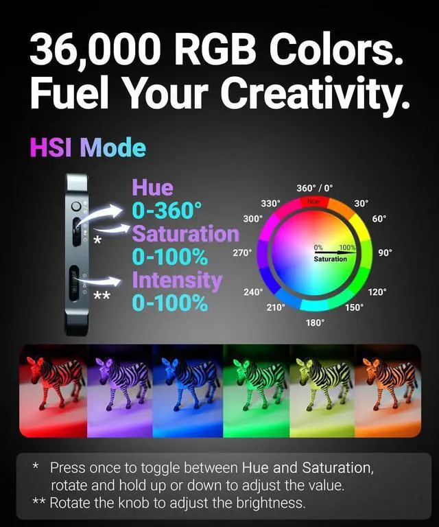 Alt view image 7 of 7 - RGB Video Camera Light, Flexible Arm, 6.5" Portable Ultra-Thin with Soft Diffuser for Photography, Video, Content Creation (Arm Combo)