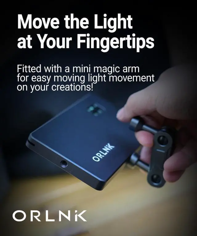 Alt view image 3 of 7 - RGB Video Camera Light, Flexible Arm, 6.5" Portable Ultra-Thin with Soft Diffuser for Photography, Video, Content Creation (Arm Combo)