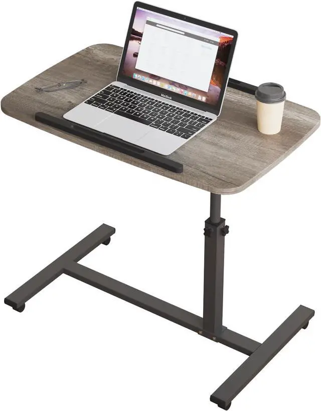 Alt view image 4 of 7 - Laptop Table Mobile Adjustable Height Portable Desk Notebook Swivel PC Computer Rolling Desk with Wheels Laptop Stand for Couch Bedside Hospital Bed Table