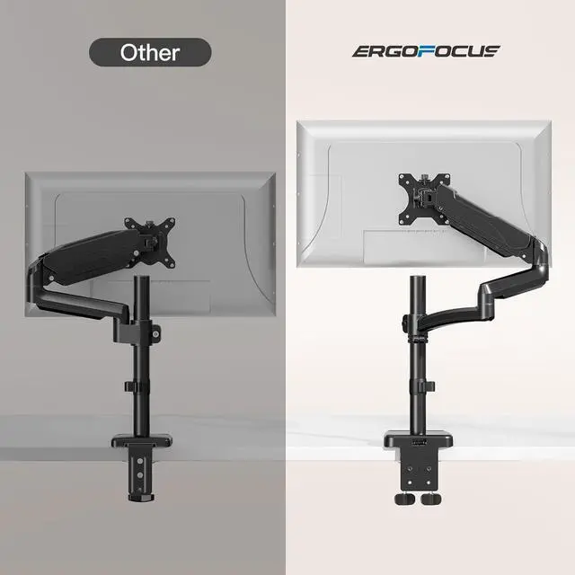 Alt view image 3 of 7 - Long Arm Monitor Mount, 13 to 32 inch Computer Desk Mount, Extra Long Adjustable Stand, Hold up to 19.8lbs, Tall Arm with Tilt, Swivel, Rotation, VESA 75/100mm