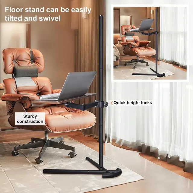 Alt view image 6 of 7 - Laptop Stand for Couch, Height Adjustable Laptop Tray Tablet Book Stand for Reading in Bed, Compatible with Ipad Pro 12.9 Inch, Surface Laptop, Ipad Air, iPad mini,MacBook Pro/Air