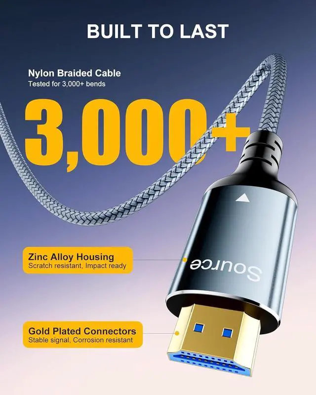 Alt view image 6 of 7 - HDMI Optical Fiber Cable 100FT/30M, High Speed 4K@60Hz HDMI Fiber Optic Cable 18Gbps, HDMI 2.0 Fiber Cable with Gold Connectors, Compatible with Laptop, Monitor, TV, Display