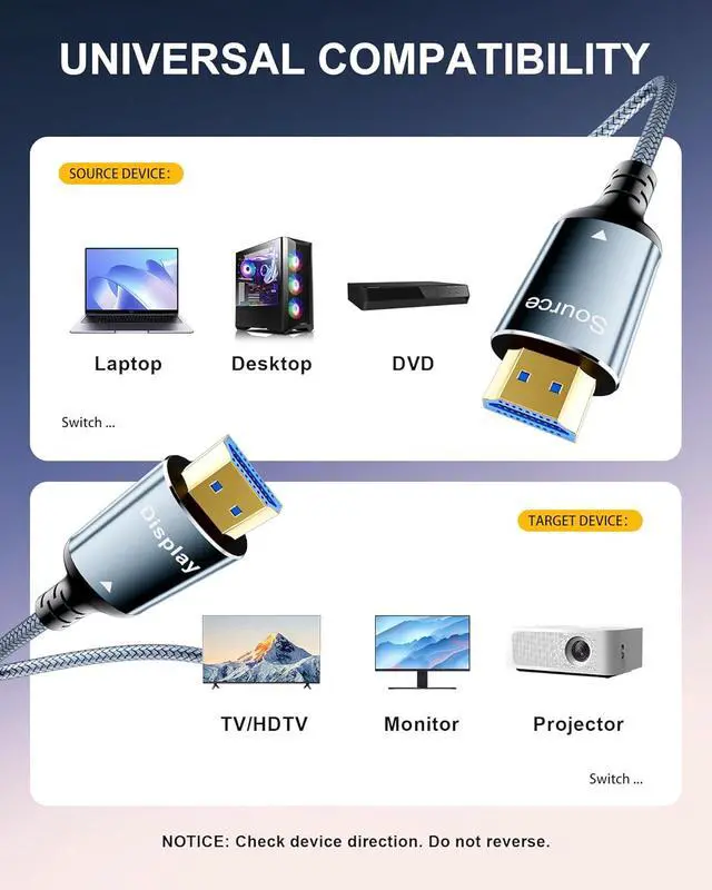 Alt view image 7 of 7 - HDMI Optical Fiber Cable 100FT/30M, High Speed 4K@60Hz HDMI Fiber Optic Cable 18Gbps, HDMI 2.0 Fiber Cable with Gold Connectors, Compatible with Laptop, Monitor, TV, Display