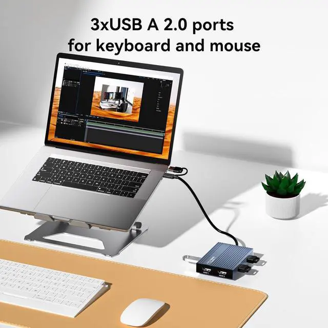 Alt view image 7 of 7 - USB C to Dual HDMI DisplayLink Adapter, 4K@60Hz, 2 HDMI & 3 USB-A Ports, 100W PD Charging, USB C DisplayLink Docking Station for Mac M1/M2/M3/Windows,USB A/C to Dual Monitor Adapter