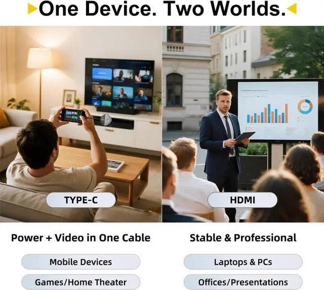 Alt view image 2 of 7 - Wireless HDMI Transmitter and Receiver 328ft, USB-C & HDMI Adapter, 2 TXS to 1 RX, Up to 32 TXS, 1080P@60Hz, 2.4G/5G, for Audio & Video Streaming from Laptop Phone to Monitor