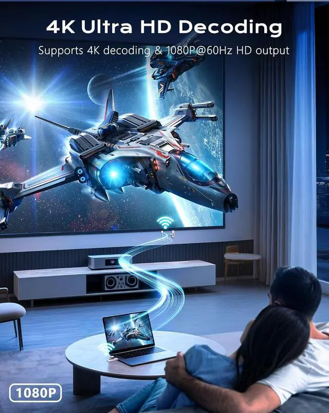 Alt view image 3 of 7 - Wireless HDMI Transmitter and Receiver 4K Decode & 1080P@60Hz Ultra HD Output, 328Ft/100M Wireless HDMI Extender, 2.4G+5G Plug & Play for Streaming Video and Audio to Monitor from PC/TV Box/Projector