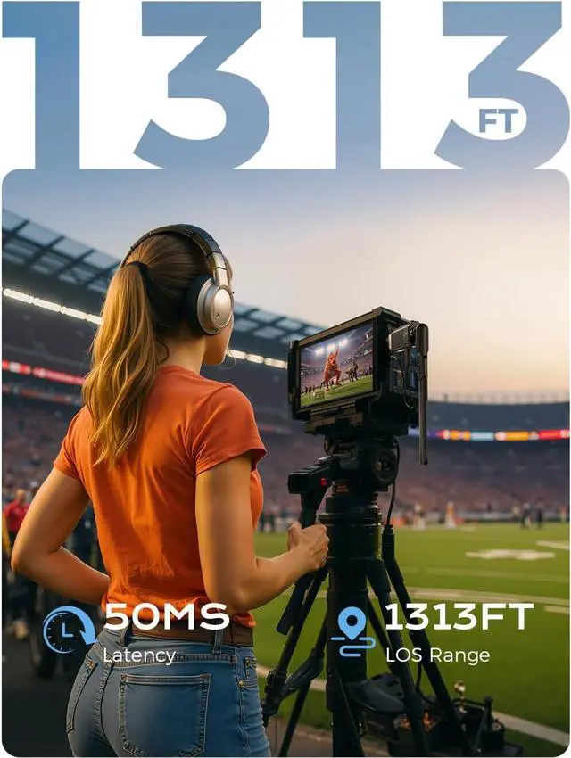 Alt view image 2 of 6 - 1313 FEET/400M Wireless HDMI Transmitter and Receiver with Adapter 4K, Wireless HDMI Extender Kit, Support 2.4/5GHz for Streaming Video and Audio to Monitor from Laptop/Pc/Tv Box