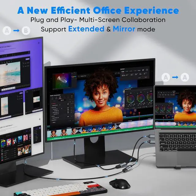 Alt view image 3 of 7 - DisplayPort to HDMI Adapter 5-Pack, 4K@60Hz DP (Male) to HDMI (Female) Converter, Uni-Directiona for PC, Laptop, Monitor, Projector