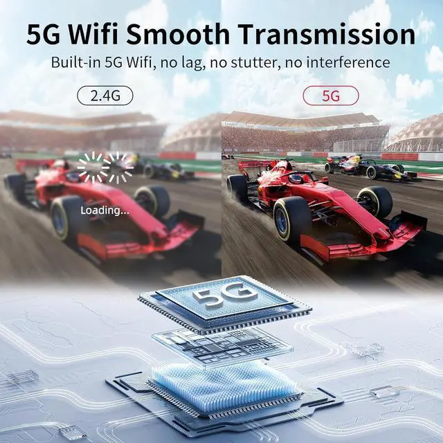 Alt view image 5 of 7 - Wireless HDMI Display Dongle Adapter - Portable 1080P 60Hz USB C Transmitter for TV Upgraded 2G/5G Mirroring Adapter Stream Video to Monitor Projector for Phone iOS Android Windows PC