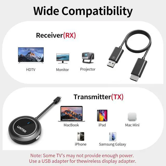 Alt view image 6 of 7 - Wireless HDMI Display Dongle Adapter - Portable 1080P 60Hz USB C Transmitter for TV Upgraded 2G/5G Mirroring Adapter Stream Video to Monitor Projector for Phone iOS Android Windows PC