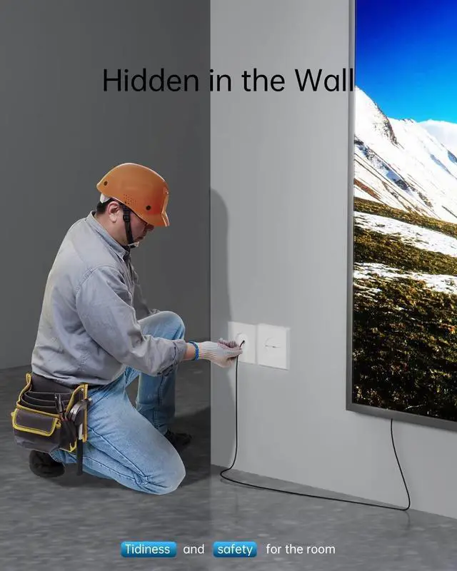 Alt view image 5 of 6 - Fiber Optic HDMI Cable - 50ft, 4K@60Hz, HDMI to HDMI & Micro HDMI, HDR10, ARC, 3D, Slim for Laptop, Camera, PS4, Projector, TV