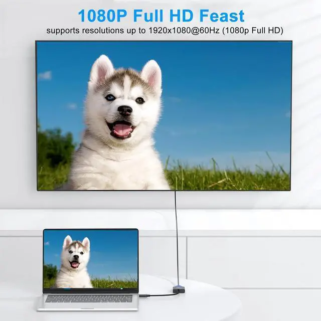 Alt view image 4 of 7 - HDMI to VGA Adapter 10-Pack, HDMI to VGA Adapter Male to Female Cable 1080P for Computer, Desktop, Laptop, PC, Monitor, Projector, HDTV, Chromebook, Raspberry Pi, Roku, Xbox and More