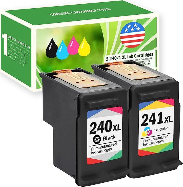 Main image of Limeink Remanufactured Ink Cartridges Replacement for 240xl 241xl Combo Pack for Cannon 240-241 Printer Ink Cartridge for MG3600 Ink Cartridges PG 240xl Black Pixma MG3620 Ink Cartridge