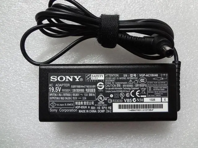 Alt view image 5 of 6 - Genuine 19.5V For Sony Vaio Laptop Charger AC Adapter VGP-AC19V48 ADP-65UH A 65W