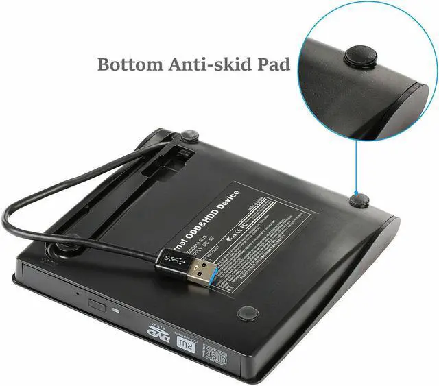 Alt view image 3 of 7 - External Portable CD/DVD Drive Slim USB 3.0 Re-Writer Burner Reader RW Drive