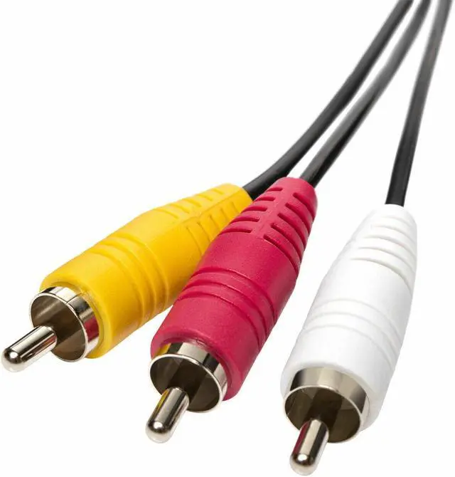 Main image of AV Male to Male 3 RCA Audio Video Composite Cable Black (6 feet)