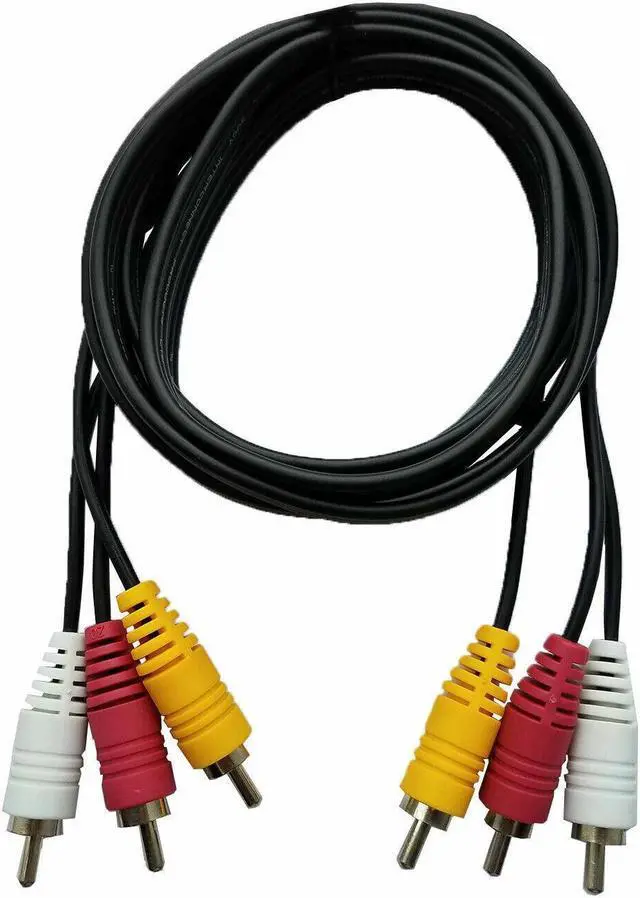 Alt view image 3 of 4 - AV Male to Male 3 RCA Audio Video Composite Cable Black (6 feet)