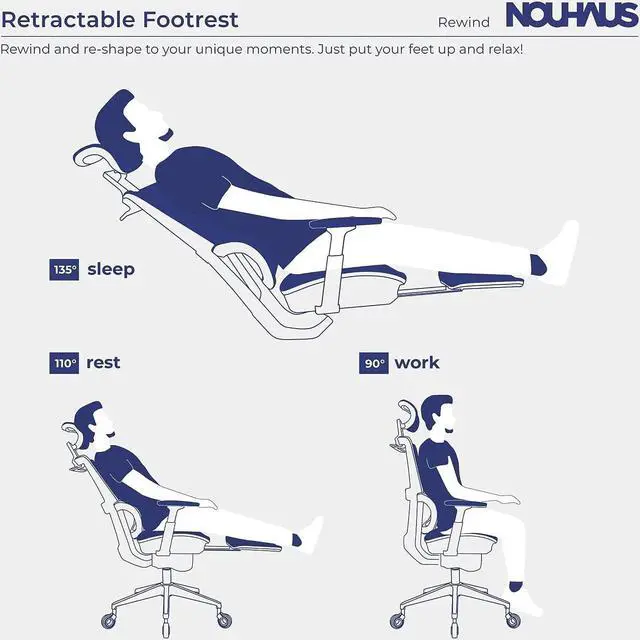 Alt view image 2 of 6 - Ergonomic Office Chair with Footrest and Lumbar Support. Swivel Computer Chair, Rolling Home Office Desk Chairs with Wheels, Mesh High Back Task Chair, Comfortable Office Chair (Orange)