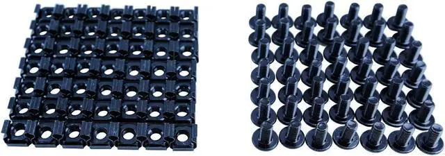 Alt view image 3 of 3 - M6 (12mm) Nuts and Screw 50pc Screw with Cage nuts Black for server rack cabinet