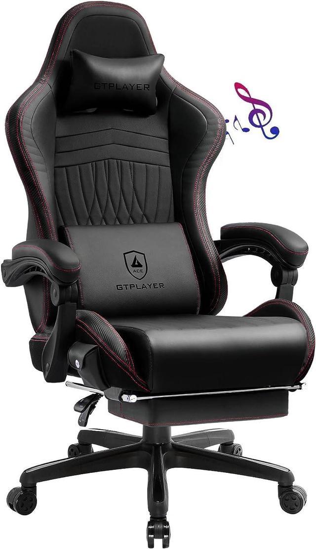 Gaming Chair, Computer Chair with Footrest and Bluetooth Speakers, High  Back Ergonomic Gaming Chair, Reclining Gaming Chair with Linkage Armrests  for Adults by GTRacing (Grey) 