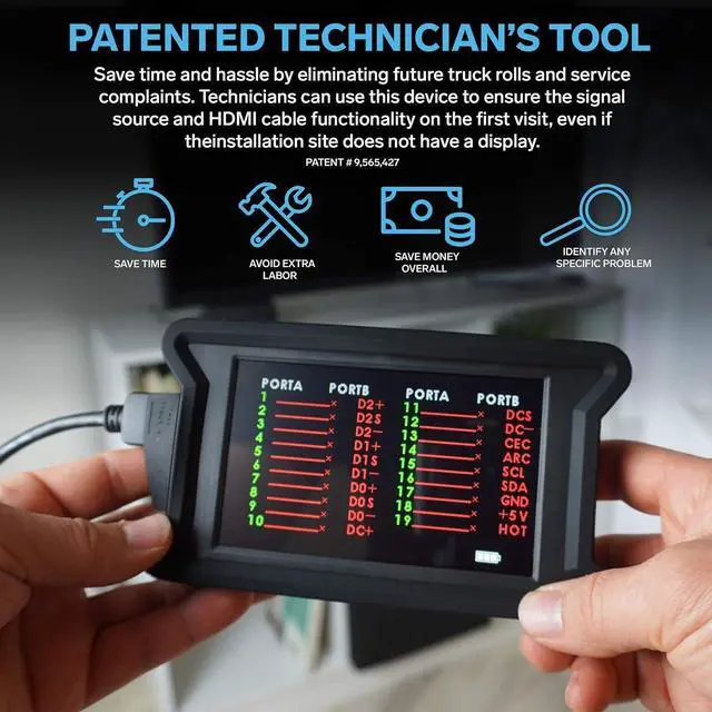 Alt view image 5 of 6 - STEREN Handheld, Portable, HDMI Tester with HD LCD Display and Audio - 1080p Full Color Audio & Video Assurance  Screen is Resistant to Dust, Water, Shattering, Scratches  Shock-Proof