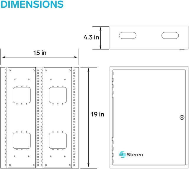 Alt view image 2 of 7 - Structured Media Enclosure Accessories - Structured Wiring Cabinet - Structured Wiring Enclosure - Structured Media Cabinet - Structured Media Center - Fasthome Surface Mount Enclosure - 19"