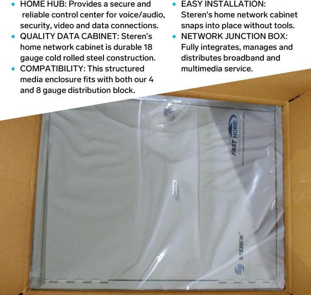Alt view image 6 of 7 - Structured Media Enclosure Accessories - Structured Wiring Cabinet - Structured Wiring Enclosure - Structured Media Cabinet - Structured Media Center - Fasthome Surface Mount Enclosure - 19"