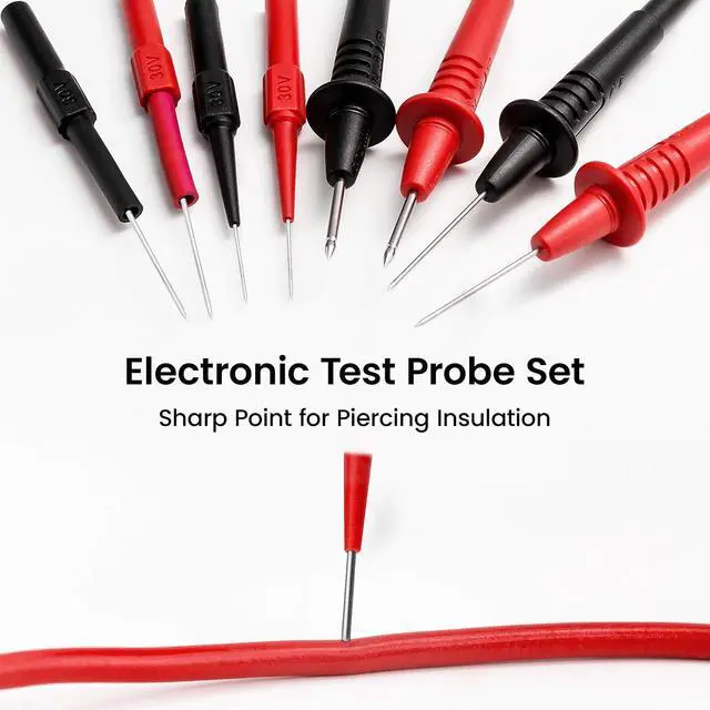Alt view image 5 of 7 - 23PCS Multimeter Test Leads Kit with Replaceable Precision Probes Set and Alligator Clips, Test Probes, Test Hook, Flexible Wires Professional Kit General Use for Digital Electrical Testing