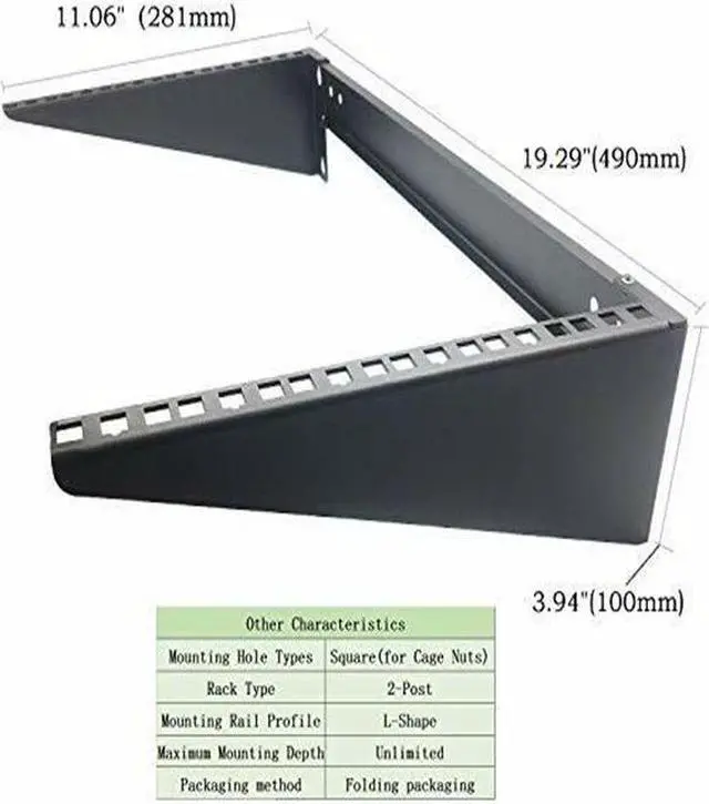 Alt view image 2 of 7 - 6U 19" Steel Foldable Wall Mountable Vertical Server Rack with Full Screws