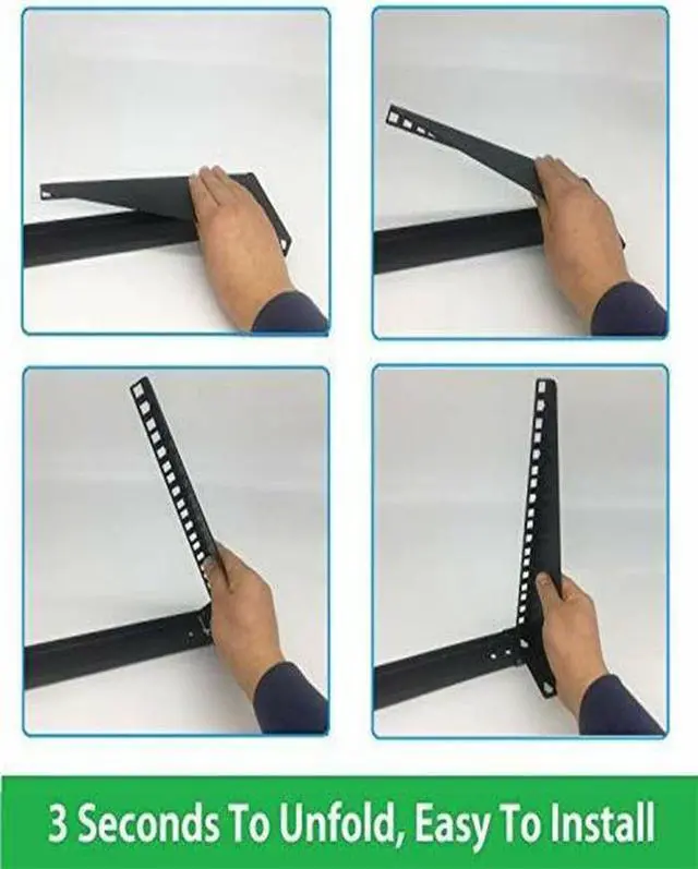 Alt view image 7 of 7 - 6U 19" Steel Foldable Wall Mountable Vertical Server Rack with Full Screws