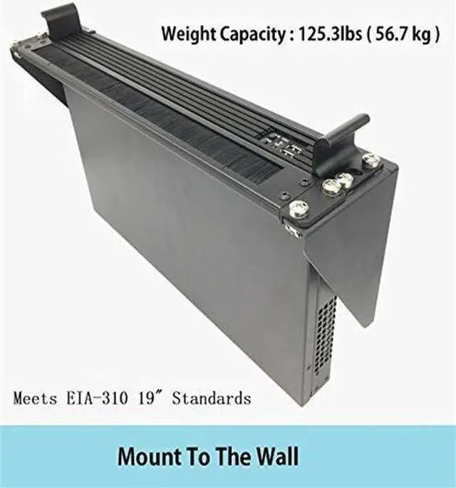 Alt view image 3 of 7 - 2U 19 Inch Steel Vertical Wall Mount Server Rack 125 lb Heavyload, Black