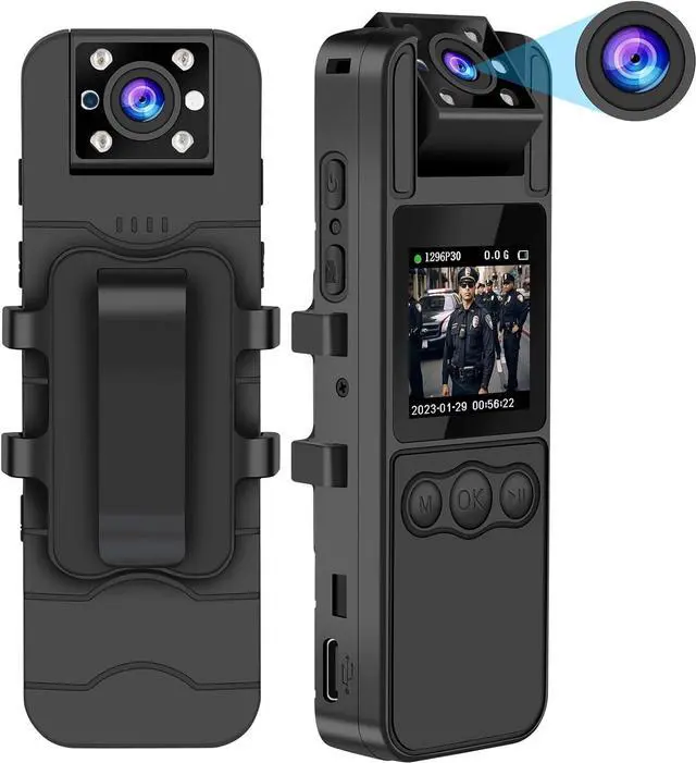 Main image of Body Camera with Audio and Video Recording, HD 1296P Body Cam with 180° Rotating Lens, Night Vision, 64G B9 Body Worn Camcorder, Perfect for Personal Civilians, Police Law Enforcement