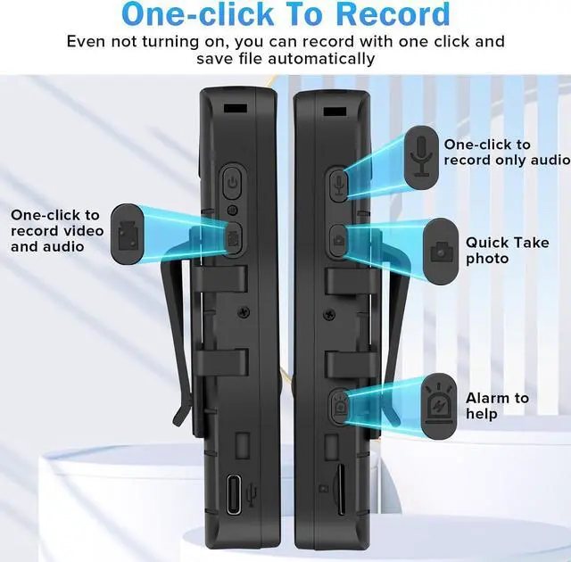 Alt view image 2 of 7 - Body Camera with Audio and Video Recording, HD 1296P Body Cam with 180° Rotating Lens, Night Vision, 64G B9 Body Worn Camcorder, Perfect for Personal Civilians, Police Law Enforcement