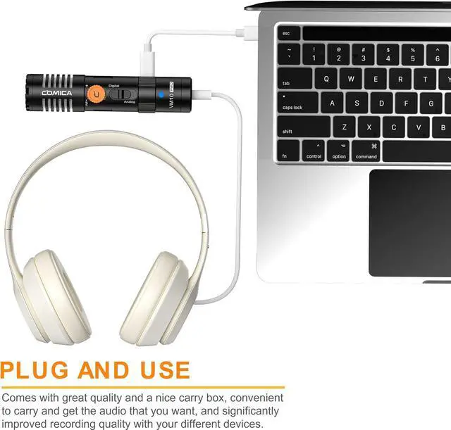 Alt view image 5 of 7 - VM10 PRO Universal Video Microphone - Adjustable Gain, USB C Digital Output, Monitoring - Shotgun Mic for Camera, Smartphone, Tablet, PC - Ideal for Vlogging, Live Streaming, and Recording