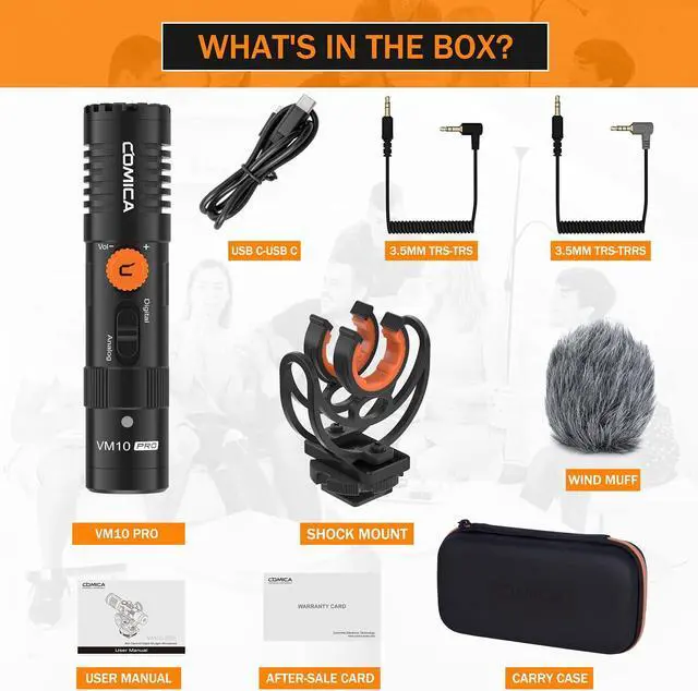 Alt view image 6 of 7 - VM10 PRO Universal Video Microphone - Adjustable Gain, USB C Digital Output, Monitoring - Shotgun Mic for Camera, Smartphone, Tablet, PC - Ideal for Vlogging, Live Streaming, and Recording