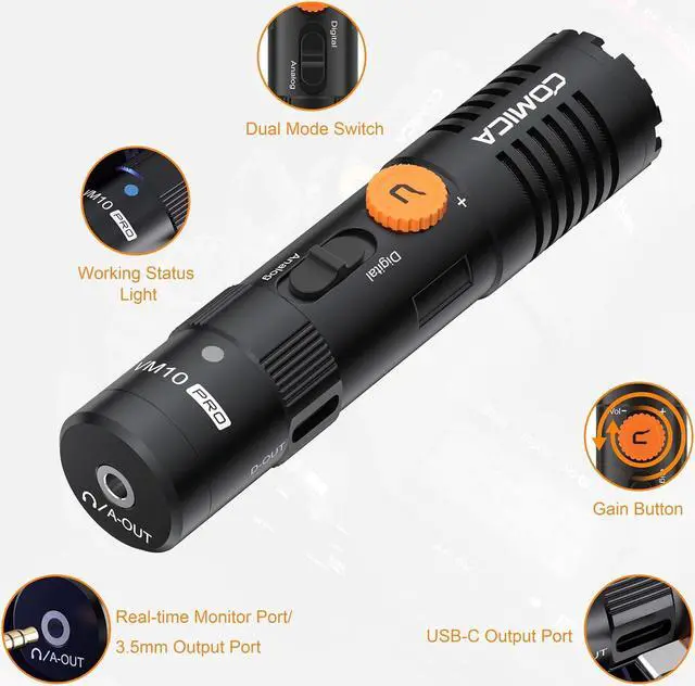Alt view image 3 of 7 - VM10 PRO Universal Video Microphone - Adjustable Gain, USB C Digital Output, Monitoring - Shotgun Mic for Camera, Smartphone, Tablet, PC - Ideal for Vlogging, Live Streaming, and Recording