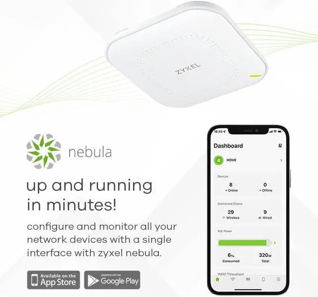 Alt view image 3 of 7 - Zyxel Multi-gig WiFi 6 AX3000 PoE Access Point for Small Businesses, 2.5G PoE uplink, with 3x3 + 2x2 MU-MIMO Antenna, Manageable via Nebula APP/Cloud or Standalone [NWA50AX Pro]