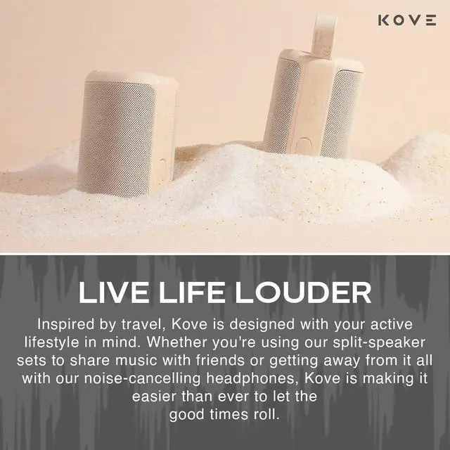 Alt view image 5 of 6 - Commuter 2 Portable Speaker - Sand Bluetooth Speakers, Wireless with HD Louder Volume, Deep Bass Subwoofer, Microphone, IPX7 Water Resistant - Perfect Boom Box for Home, Outdoor or Travel