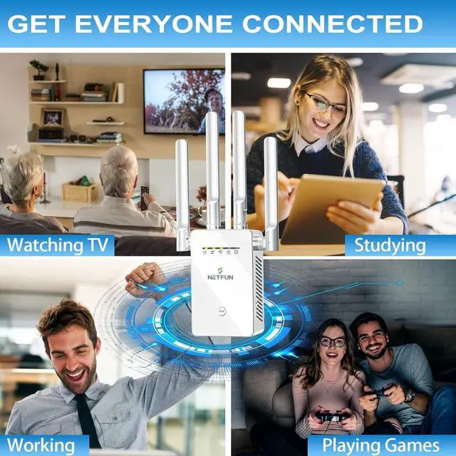 Alt view image 7 of 7 - WiFi Extender Signal Booster for Home - up to 9956 sq.ft Coverage - Long Range Wireless Internet Repeater and Signal Amplifier with Ethernet Port, 1 Tap Easy Setup