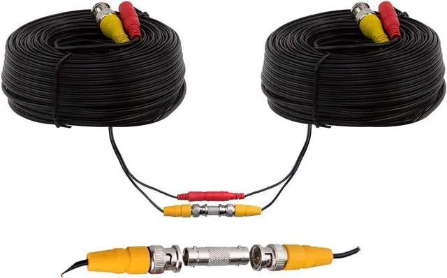 Alt view image 6 of 6 - 100ft Pre-Made All-in-One BNC Video and Power Cable with Connector for Surveillance CCTV Security Camera Video System - Black