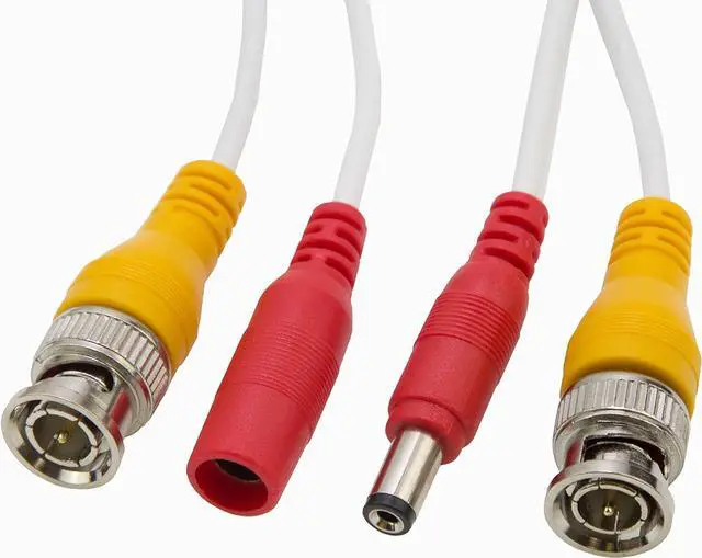 Alt view image 3 of 5 - 100ft Pre-Made All-in-One BNC Video and Power Cable with Connector for Surveillance CCTV Security Camera Video System - White