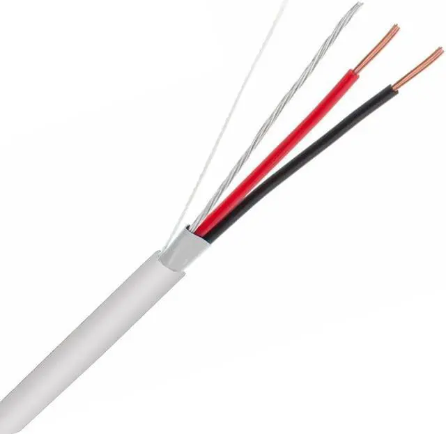 Main image of Shielded Alarm Control Cable, 22 AWG 2 Conductors (7 Strand) Riser Alarm Cable, 125ft, Full Copper, for Fire/Sound/Security Burglar Station Wire Security