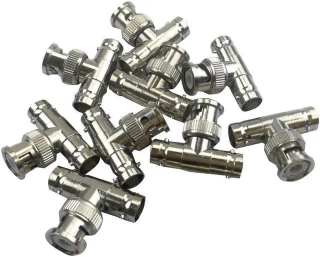 Alt view image 2 of 3 - BNC T Adapter,T-Shaped Coax Splitter,1 Male to 2 Female Port 100pc