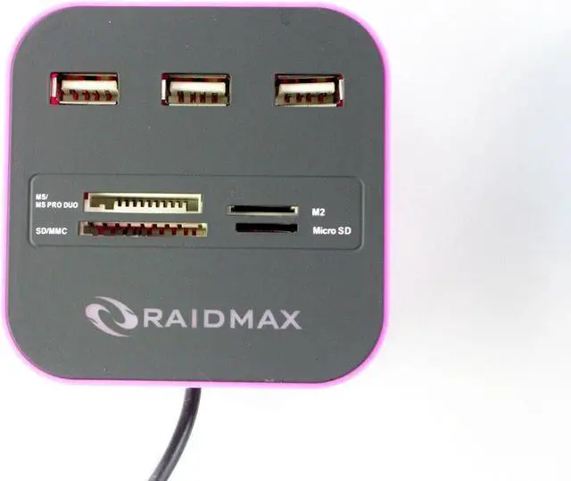 Main image of Combo Hub 4-SLOT MULTI CARD READER WITH 3-PORT USB 2.0 HUB